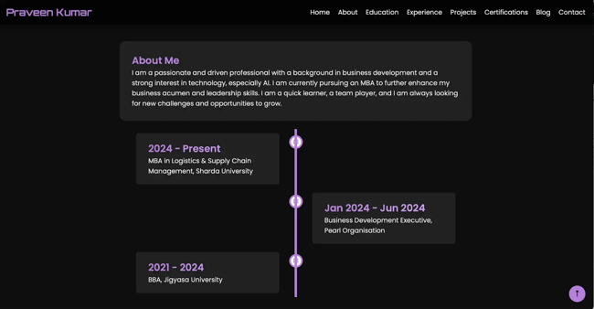 ai generated website examples, krishna about page